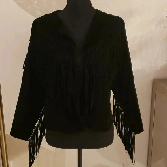 Willow clay 100% real suede jacket with tassels size L NWOT - Picture 2 of 12